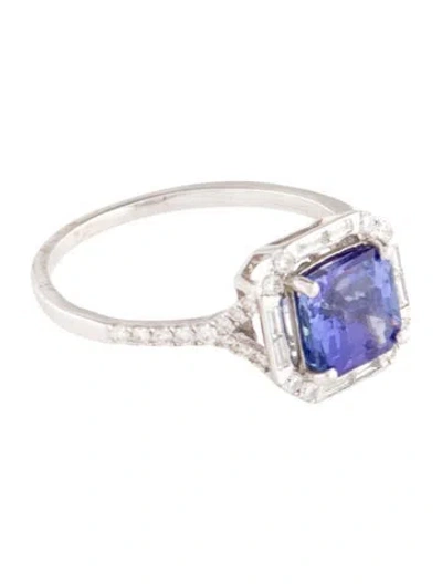 Pre-owned Effy Jewelry 14k 1.23ct Tanzanite & Diamond Nahla Siri Cocktail Ring In Multi