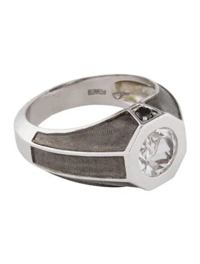 Pre-owned Effy Jewelry 14k 2.04ct Topaz & Diamond Signet Ring In Multi