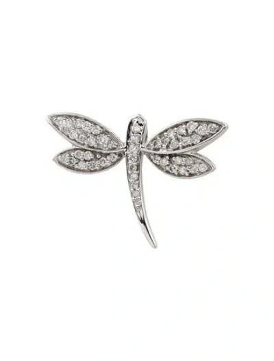 Pre-owned Effy Jewelry 14k Diamond Dragonfly Pendant, 0.75" In Multi