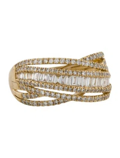 Pre-owned Effy Jewelry 14k Diamond Multi Row Ring