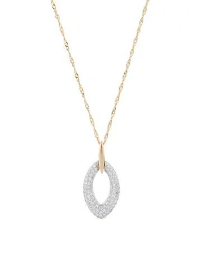 Pre-owned Effy Jewelry 14k Diamond Pendant Necklace, 20" In Multi