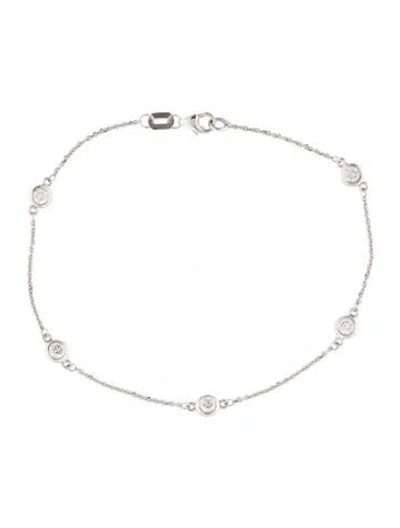 Pre-owned Effy Jewelry 14k Diamond Station Bracelet, 7.5" In Multi