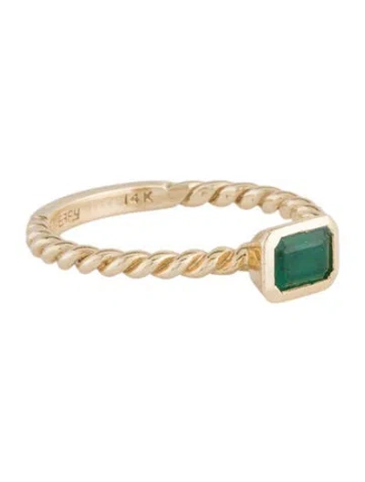 Pre-owned Effy Jewelry 14k Emerald Solitaire Cocktail Ring In Multi