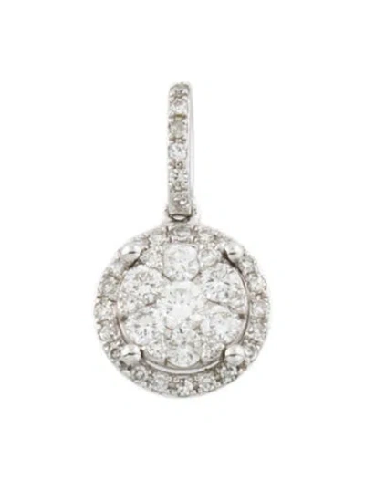 Pre-owned Effy Jewelry 14k Round Diamond Pendant In Multi