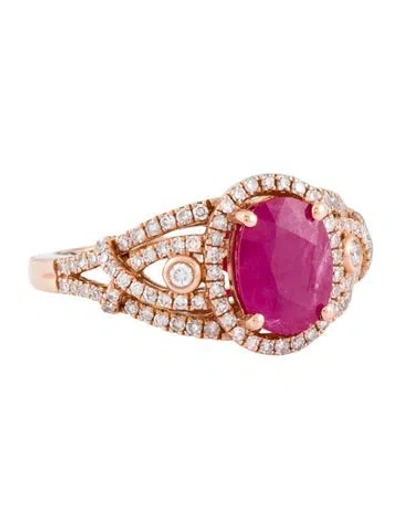 Pre-owned Effy Jewelry 14k Ruby & Diamond Ring In Multi