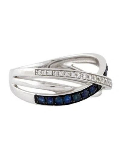Pre-owned Effy Jewelry 14k Sapphire & Diamond Cocktail Ring In Multi