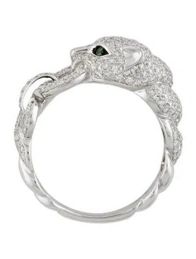 Pre-owned Effy Jewelry 14k Tsavorite & 1.22ctw Diamond Cocktail Band In Multi