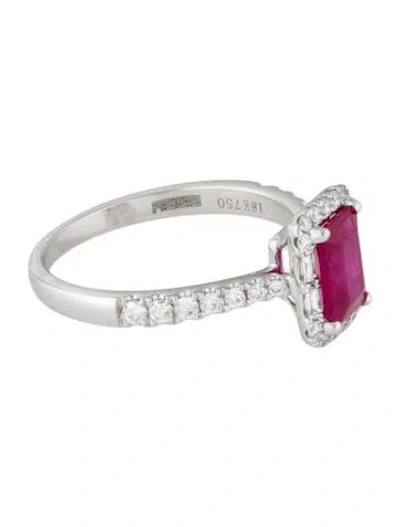 Pre-owned Effy Jewelry 18k 1.00ct Ruby & Diamond Cocktail Ring In Multi