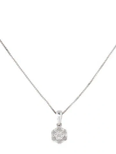 Pre-owned Effy Jewelry Diamond Flower Cluster Pendant Necklace, 18" In Multi