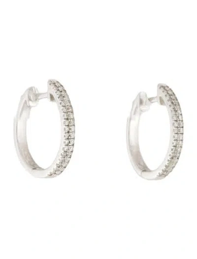 Pre-owned Effy Jewelry Diamond Small Double Row Hoop Earrings In Multi