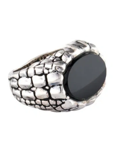 Pre-owned Effy Jewelry Onyx Textured Cocktail Ring In Multi