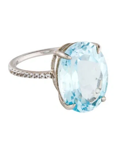 Pre-owned Effy Jewelry Topaz & Sapphire Cocktail Ring In Multi