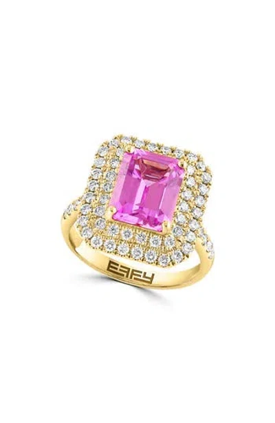 Effy Lab Created Pink Sapphire & Diamond Ring