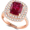 Effy Lab Created Ruby & Diamond Ring In Red
