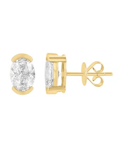 Effy Lab Grown Diamond Oval Earrings (2 Ct. T.w.) In 14k Yellow Gold