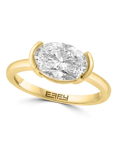 Effy Lab Grown Diamond Oval Solitaire Ring (2 Ct. T.w.) In 14k Yellow Gold