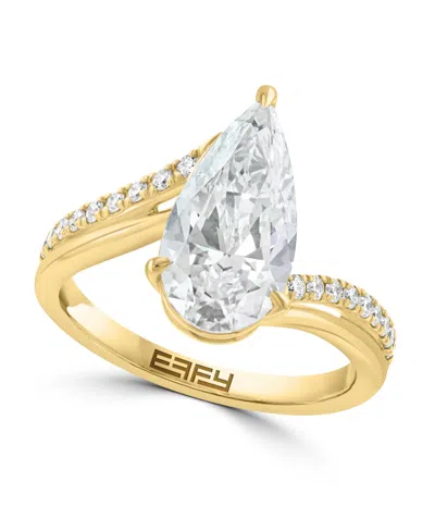 Effy Lab Grown Diamond Pear (2-5/8 Ct. T.w.) Ring In 14k Yellow Gold