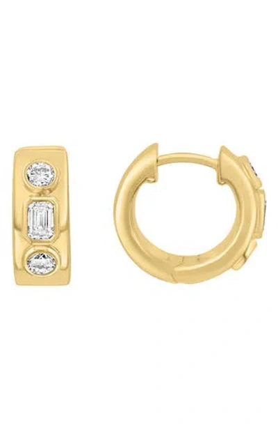 Effy Lab-grown Diamond Huggie Hoop Earrings In Gold