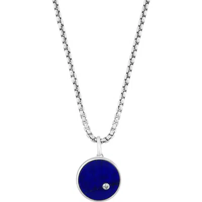 Effy Lapis Lazuli & White Sapphire Pendant Necklace In Blue