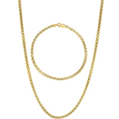 Effy Layered Chain Necklace Set In Sterling Silver In Gold