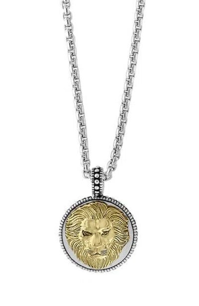 Effy Lion Head Pendant Necklace In Metallic
