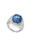 Effy London Blue Topaz & Cubic Zirconia Ring In Blue
