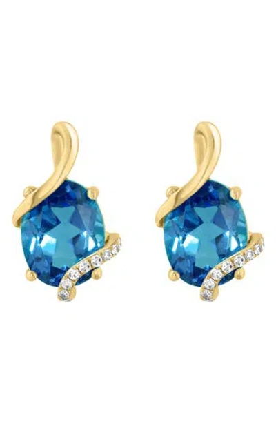 Effy London Blue Topaz & Diamond Swirl Stud Earrings
