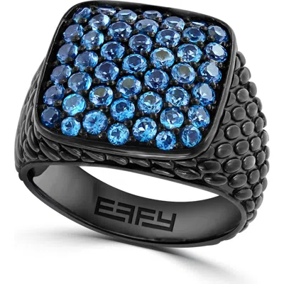 Effy London Blue Topaz Ring In Black