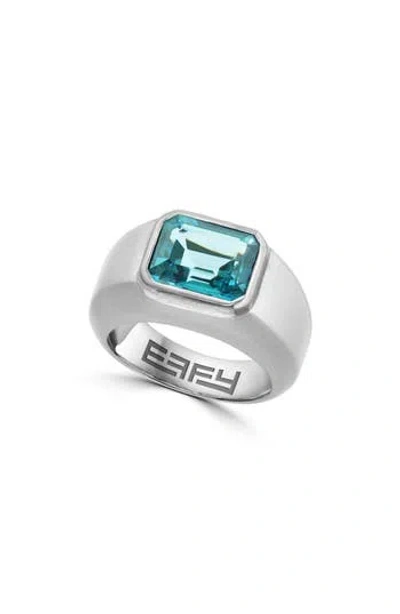 Effy London Blue Topaz Signet Ring