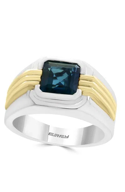 Effy London Blue Topaz Statement Ring In Sterling Silver & 14k Yellow Gold In Multi
