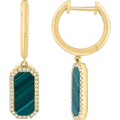 Effy Malachite & Diamond Drop Earrings In Gold