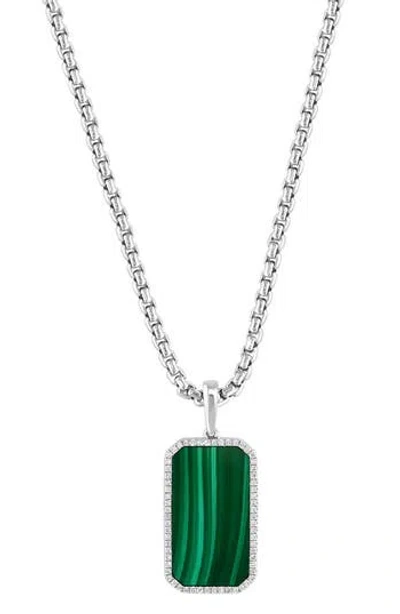 Effy Malachite & Diamond Pendant Necklace In Green