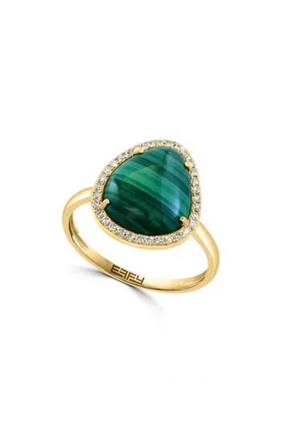 Effy Malachite & Diamond Ring In Green