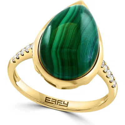 Effy Malachite & Diamond Ring In Green