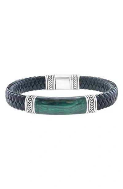 Effy Malachite & Leather Bracelet In Green