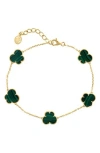 Effy Malachite Floral Bracelet In Yellow Gold/green