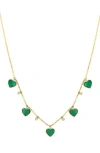 Effy Malachite Heart & Diamond Charm Necklace In Green