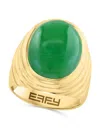 Effy Men's 14k Goldplated Sterling Silve & Jade Dome Ring In Jade