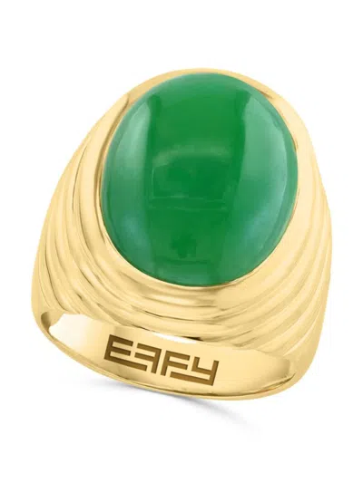 Effy Men's 14k Goldplated Sterling Silve & Jade Dome Ring