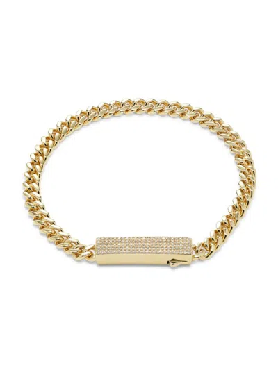 Effy Men's 14k Goldplated Sterling Silver & 0.48 Tcw Diamond Chain Link Bracelet In Brown