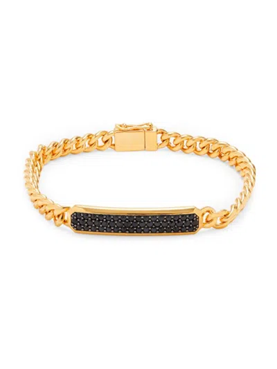 Effy Men's 14k Goldplated Sterling Silver & 1.53 Tcw Black Spinel Bracelet