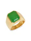 EFFY MEN'S 14K GOLDPLATED STERLING SILVER & 8.30 TCW JADE RING