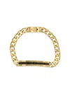 Effy Men's 14k Goldplated Sterling Silver & Black Spinel Link Chain Bracelet In Black