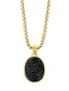 Effy Men's 14k Goldplated Sterling Silver & Black Spinel Pendant Necklace In Black