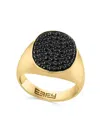 Effy Men's 14k Goldplated Sterling Silver & Black Spinel Ring In Black
