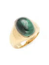 EFFY MEN'S 14K GOLDPLATED STERLING SILVER & MALACHITE DOME RING