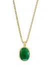 Effy Men's 14k Goldplated Sterling Silver & Malachite Pendant Necklace In Silver
