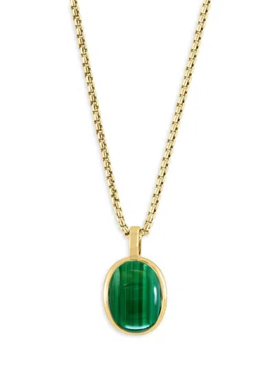 Effy Men's 14k Goldplated Sterling Silver & Malachite Pendant Necklace