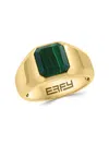 Effy Men's 14k Goldplated Sterling Silver & Malachite Ring In Gold Plated