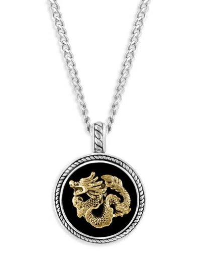 Effy Men's 14k Goldplated, Sterling Silver & Onyx Pendant Necklace